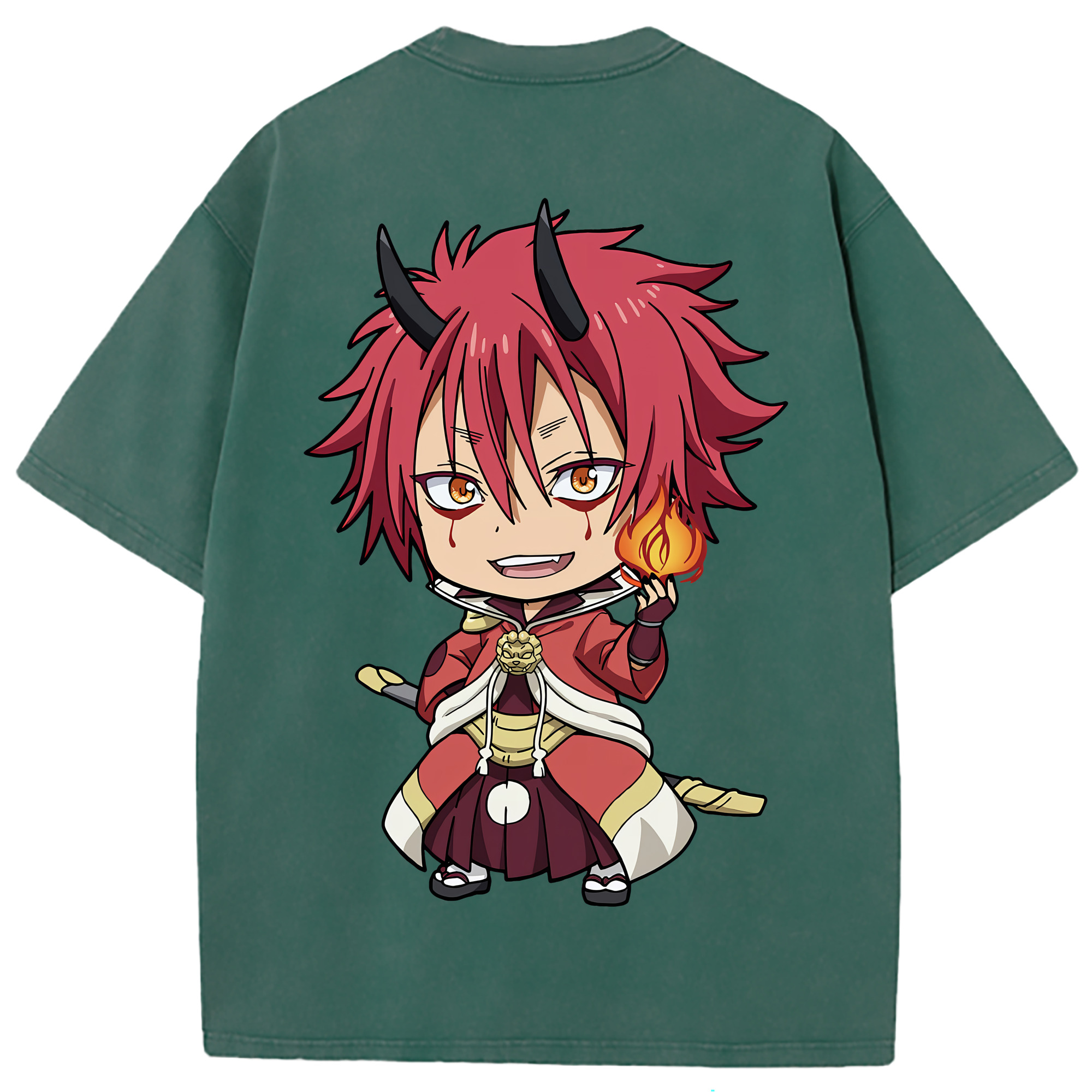 （画像用） 転スラ Regarding Reincarnated to Slime 綿100% ヴィンテージ風 半袖Tシャツ（背面プリント）
